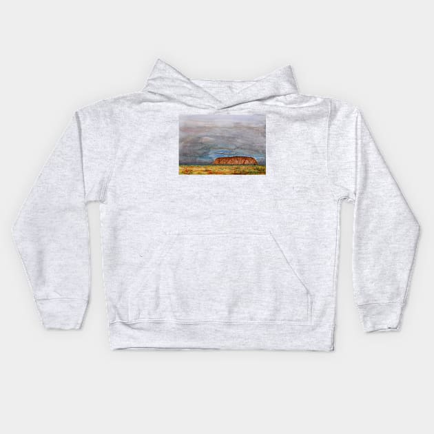 Uluru – Watercolour Kids Hoodie by pops